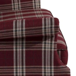 Outlet Wohnen Landhaus Küchensofa in Rot mit Kariert Muster - Matieu