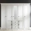 Discount Wohnen Landhaus Kleiderschrank Chelles in Weiß mit Spiegel