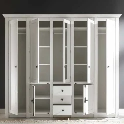Discount Wohnen Landhaus Kleiderschrank Chelles in Weiß mit Spiegel