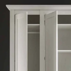 Discount Wohnen Landhaus Kleiderschrank Chelles in Weiß mit Spiegel