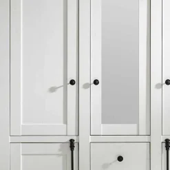 Discount Wohnen Landhaus Kleiderschrank Chelles in Weiß mit Spiegel