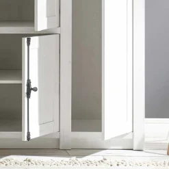 Discount Wohnen Landhaus Kleiderschrank Chelles in Weiß mit Spiegel