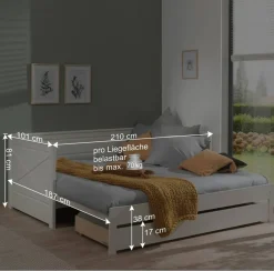 Outlet Wohnen Landhaus Kojenbett zum Ausziehen - Tradora