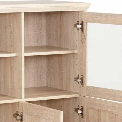 Online Wohnen Landhaus Optik Highboard mit 2 Glastüren - Rienva