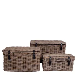 Best Wohnen Landhaus Rattan Truhen Set - Speccia (dreiteilig)