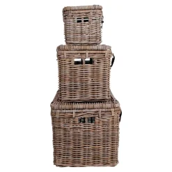 Best Wohnen Landhaus Rattan Truhen Set - Speccia (dreiteilig)