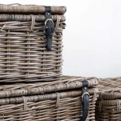 Best Wohnen Landhaus Rattan Truhen Set - Speccia (dreiteilig)