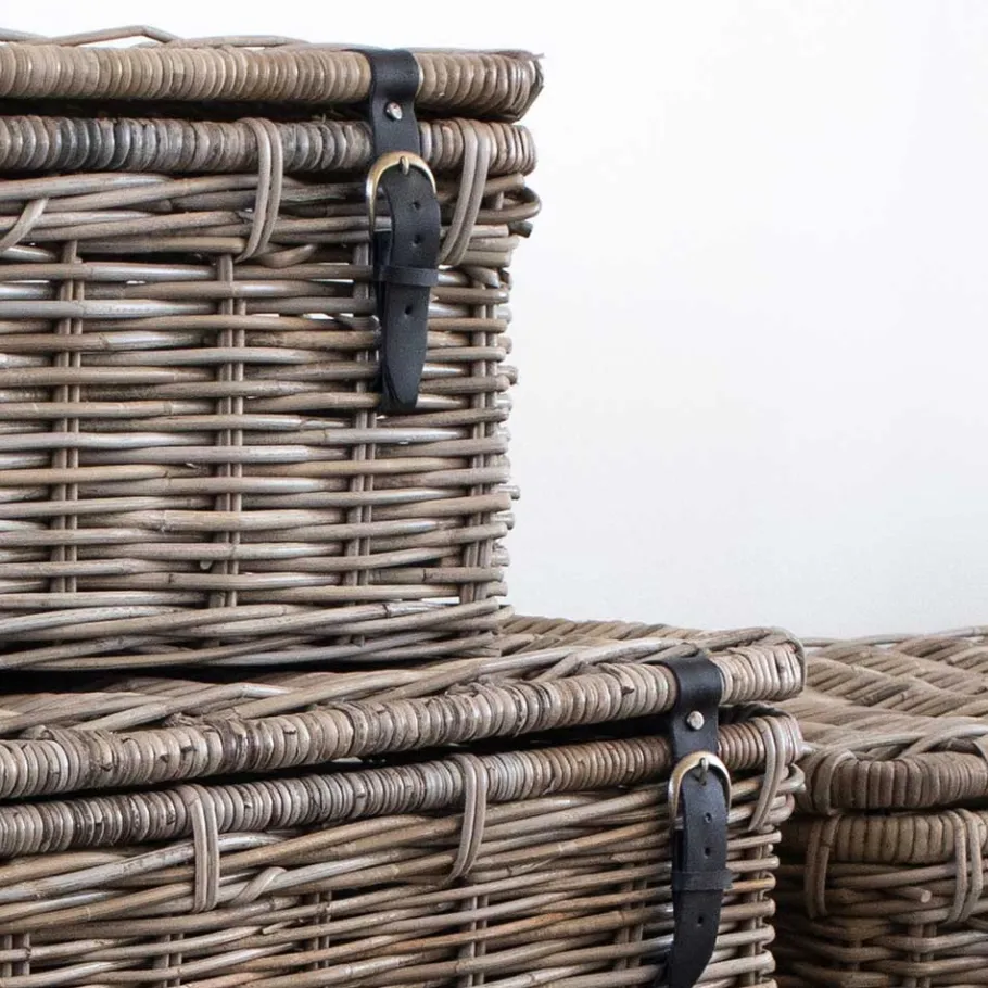 Best Wohnen Landhaus Rattan Truhen Set - Speccia (dreiteilig)