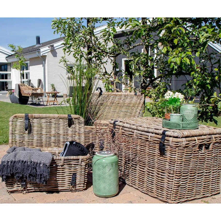 Best Wohnen Landhaus Rattan Truhen Set - Speccia (dreiteilig)