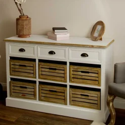 Outlet Wohnen Landhaus Sideboard Calavon mit Körben