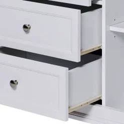 Online Wohnen Landhaus Sideboard in Weiß und Eiche - Smaly