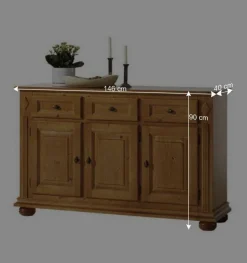 New Wohnen Landhaus Sideboard Terezza aus Fichte Massivholz