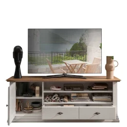 Hot Wohnen Landhaus Style TV Board in Weiß - Henry