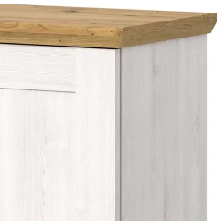New Wohnen Landhaus Türenkommode in Holzoptik Lärche Weiß - Tocella