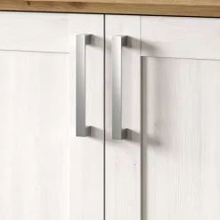 New Wohnen Landhaus Türenkommode in Holzoptik Lärche Weiß - Tocella