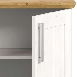 New Wohnen Landhaus Türenkommode in Holzoptik Lärche Weiß - Tocella