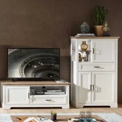 Outlet Wohnen Landhaus TV Bank & Highboard - Sinolita (zweiteilig)