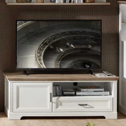 Clearance Wohnen Landhaus TV Board mit Tür & Schublade - Sinolita I