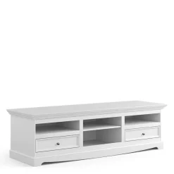 Clearance Wohnen Landhaus TV Lowboard in Weiß lackiert - Indico