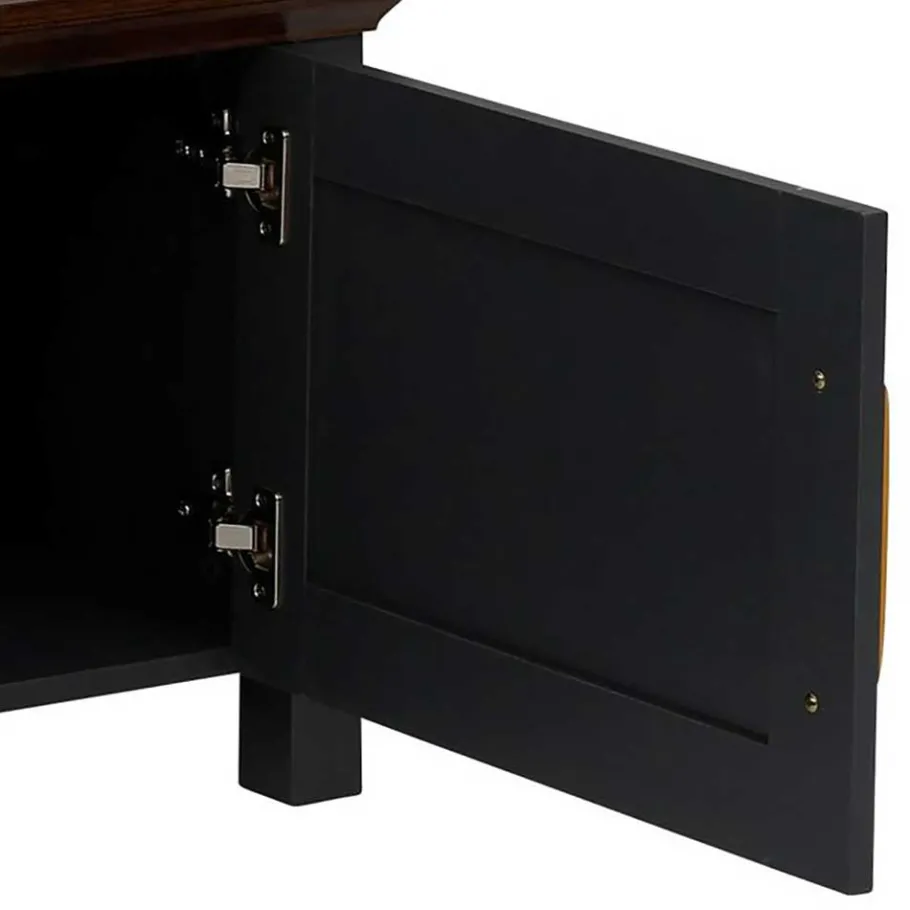 Outlet Wohnen Landhaus TV-Board in Dunkelgrau - Mivaldana