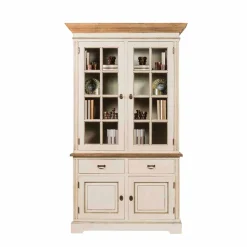 Online Wohnen Landhaus Vitrine in Creme Weiß - Helsing