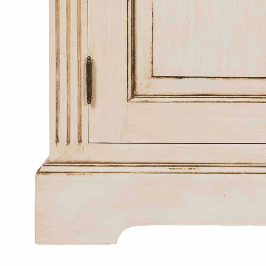 Online Wohnen Landhaus Vitrine in Creme Weiß - Helsing