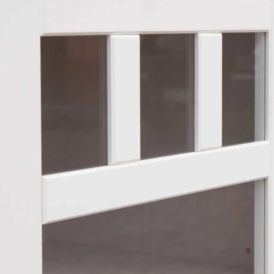 Discount Wohnen Landhaus Vitrine in Weiß und Eiche - Bordona