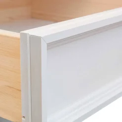 Hot Wohnen Landhaus Vitrinenschrank in Weiß mit Nussbaum - Manipur