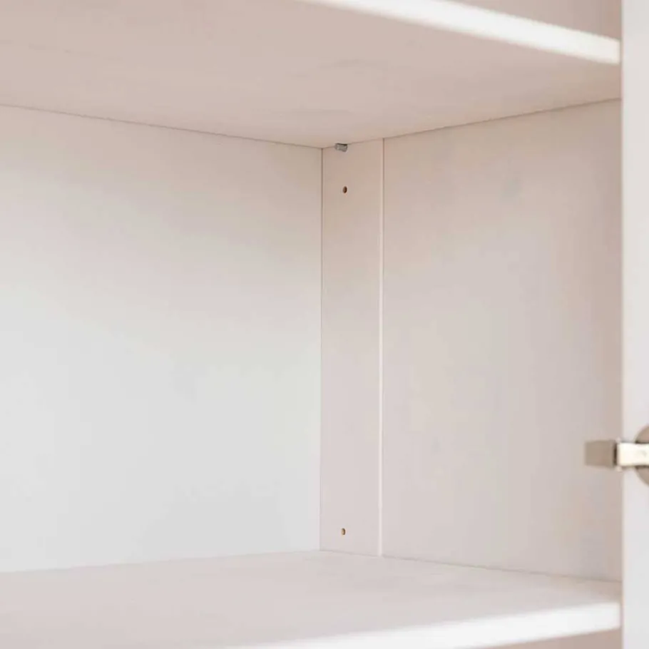 New Wohnen Landhaus Vitrinenschrank aus Kiefer zweifarbig - Zalya