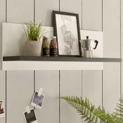 Hot Wohnen Landhaus Wandboard in Weiß & Anthrazit - Eture
