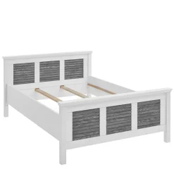 Outlet Wohnen Landhausbett in Weiß & Grau - Urezzas