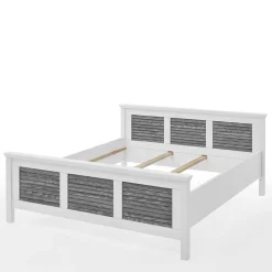 Outlet Wohnen Landhausbett in Weiß & Grau - Urezzas