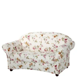 Discount Wohnen Landhaussofa mit Blumen Stoffbezug - Cosima