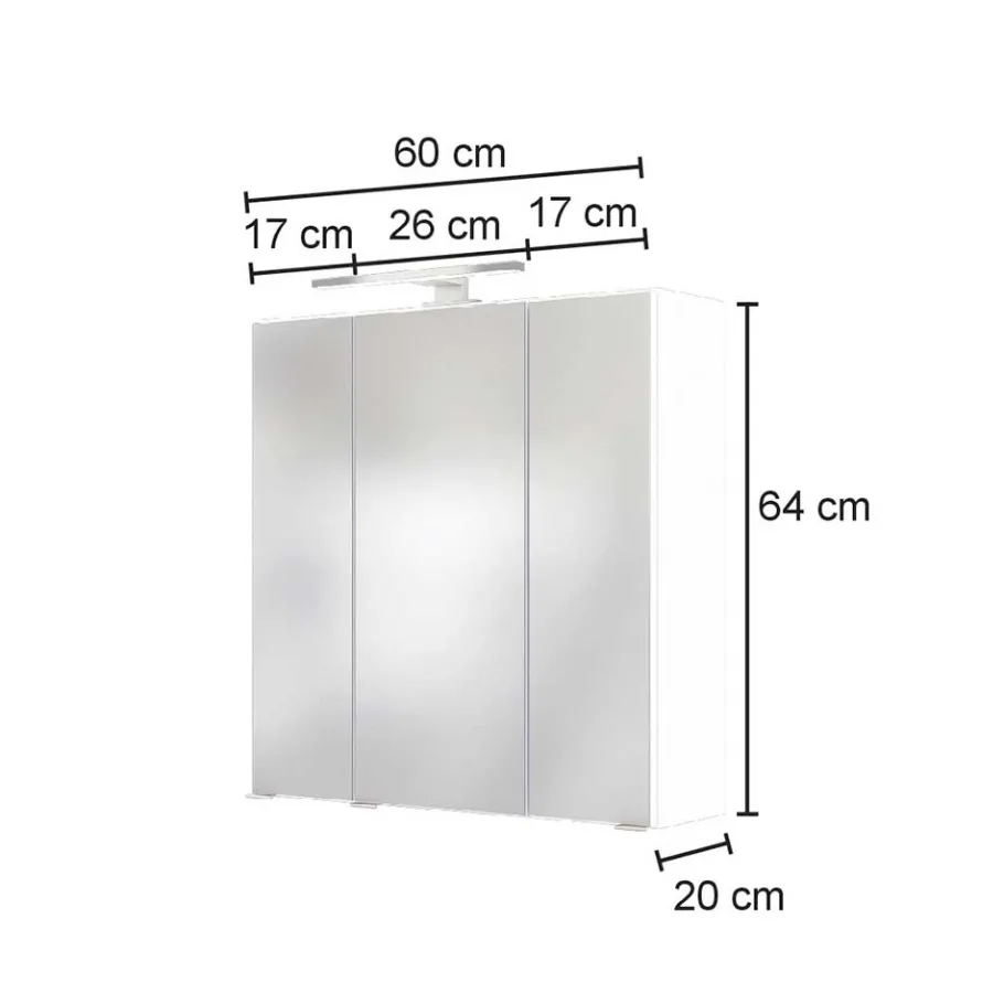 Discount Wohnen LED Licht Spiegelschrank mit 3D Effekt - Athrin