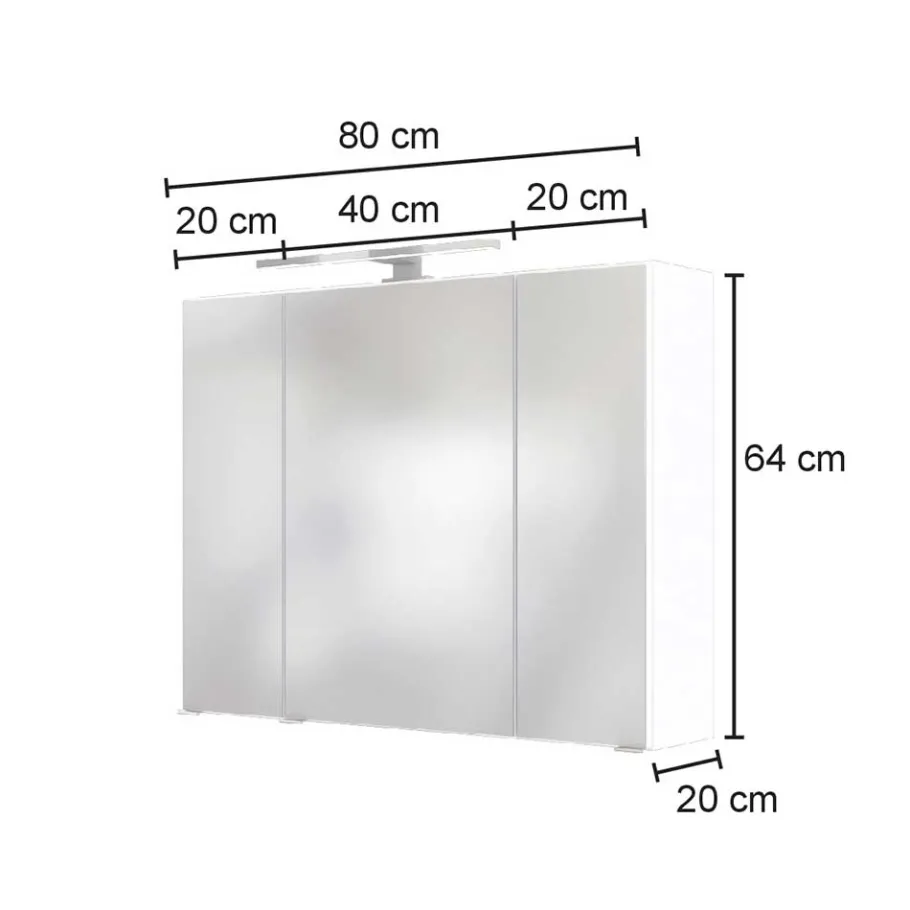 Discount Wohnen LED Licht Spiegelschrank mit 3D Effekt - Athrin