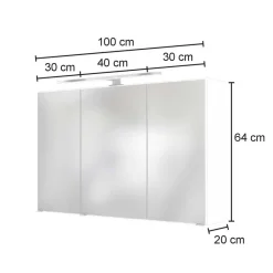 Discount Wohnen LED Licht Spiegelschrank mit 3D Effekt - Athrin
