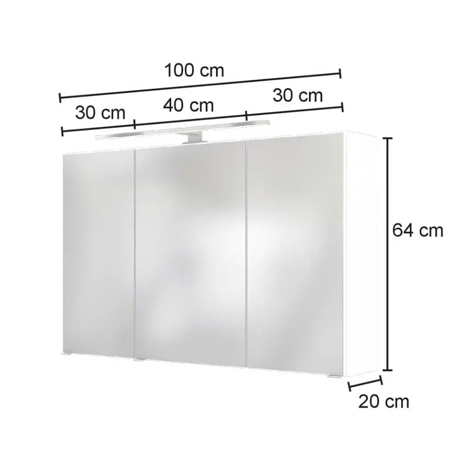 Discount Wohnen LED Licht Spiegelschrank mit 3D Effekt - Athrin