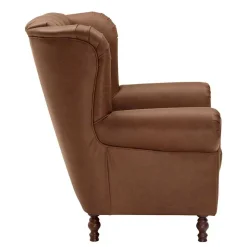 Hot Wohnen Leder Chesterfieldsessel in Cognac Braun - Martinos