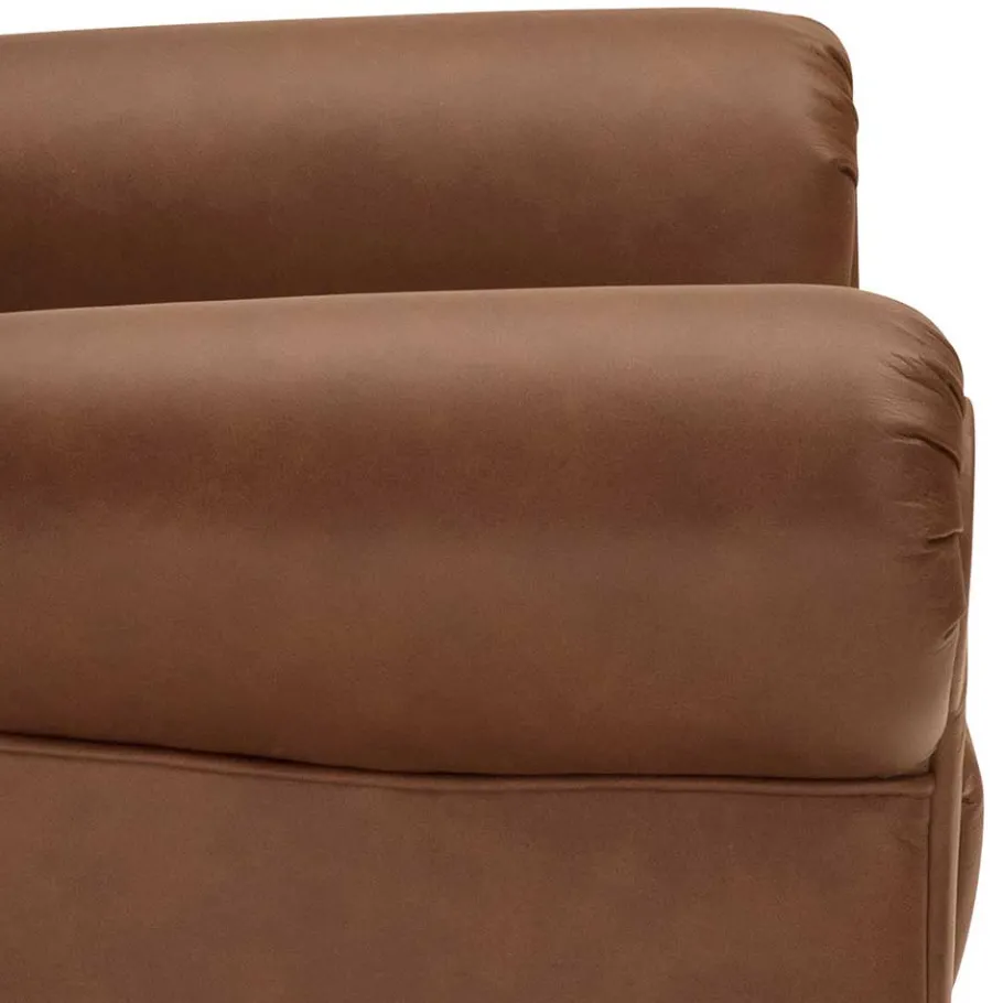 Hot Wohnen Leder Chesterfieldsessel in Cognac Braun - Martinos