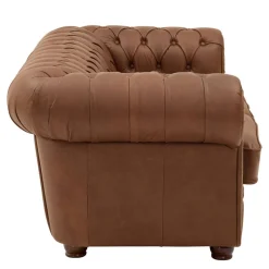 Discount Wohnen Leder Zweisitzer-Sofa im Chesterfield Design - Gonron