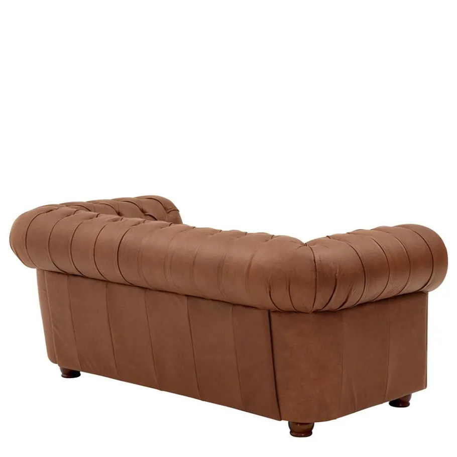 Discount Wohnen Leder Zweisitzer-Sofa im Chesterfield Design - Gonron