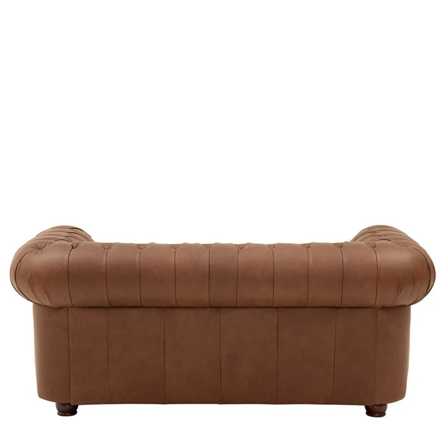 Discount Wohnen Leder Zweisitzer-Sofa im Chesterfield Design - Gonron