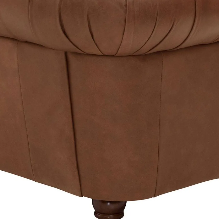 Discount Wohnen Leder Zweisitzer-Sofa im Chesterfield Design - Gonron