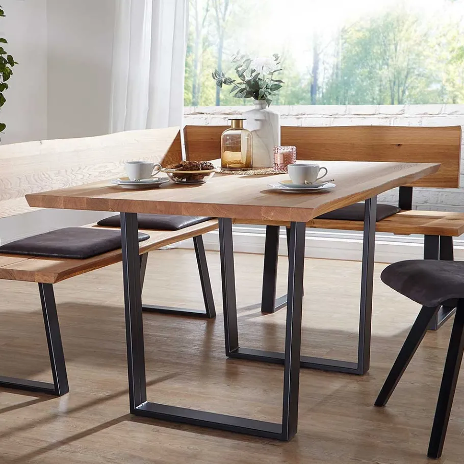 Discount Wohnen Live Edge Esstisch aus Wildeiche & Stahl - Sympatia