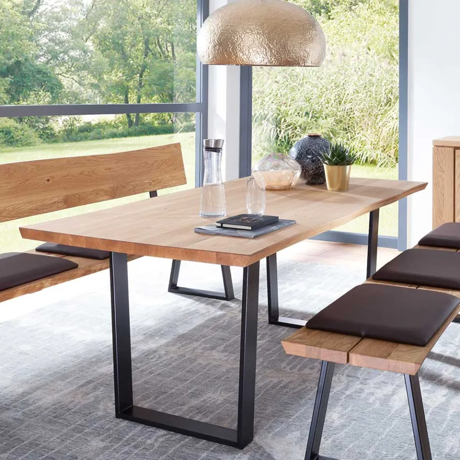 Discount Wohnen Live Edge Esstisch aus Wildeiche & Stahl - Sympatia