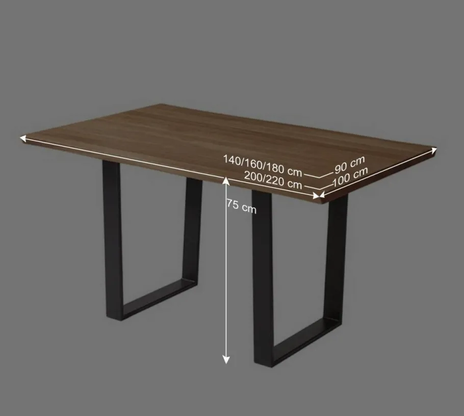 Discount Wohnen Live Edge Esstisch aus Wildeiche & Stahl - Sympatia