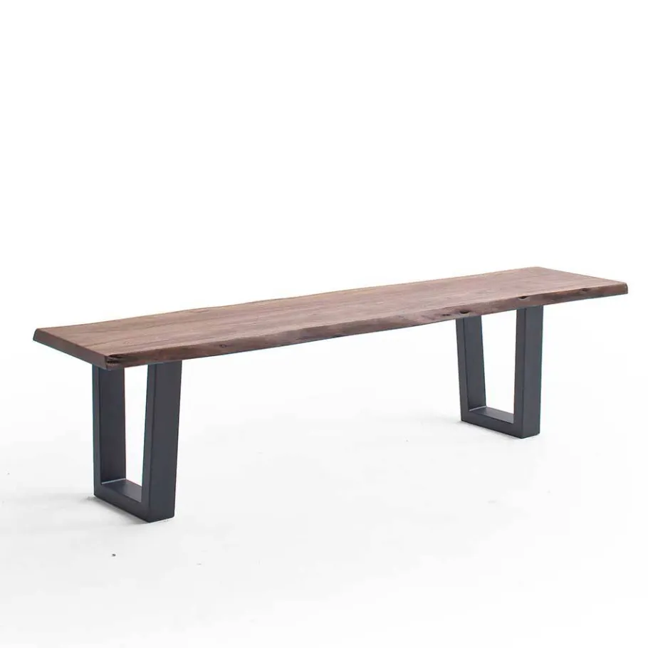 Discount Wohnen Live Edge Esszimmerbank mit Trapezbeinen - Malinsia