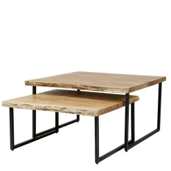 Outlet Wohnen Live Edge Wohnzimmertisch Set - Solu (zweiteilig)