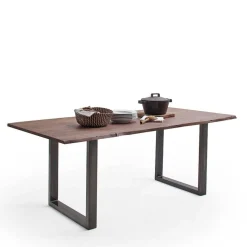 New Wohnen Living Edge Tisch aus Akazie in Walnuss Braun - Esimane