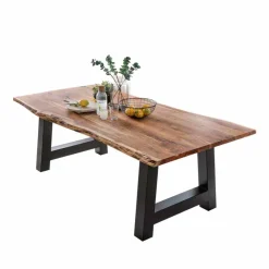 New Wohnen Loft Baumkantentisch Sadello mit Akazie Massivholz